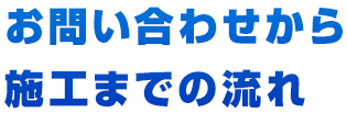 お問い合わせから施工までの流れ