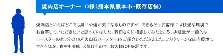 焼肉店オーナー O様（熊本県熊本市・既存店舗）